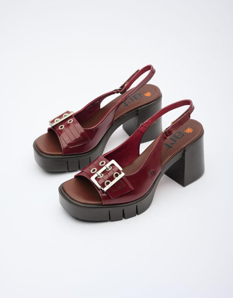 נעלי נשים - Art - סנדלי עקב EVISSA - בורדו2