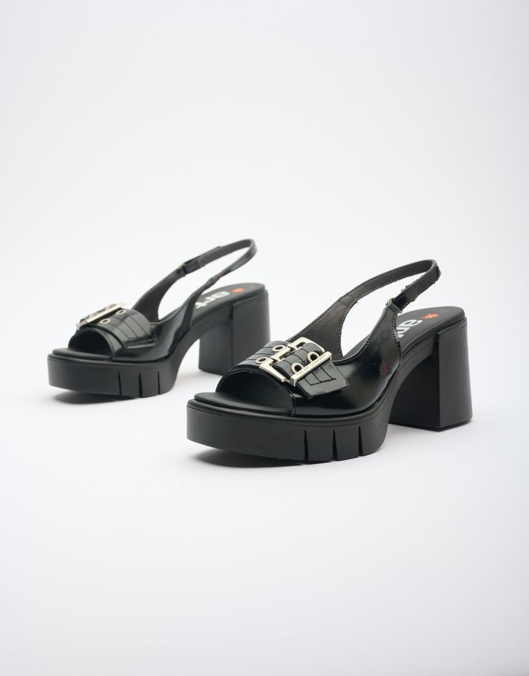 נעלי נשים - Art - סנדלי עקב EVISSA - שחור3