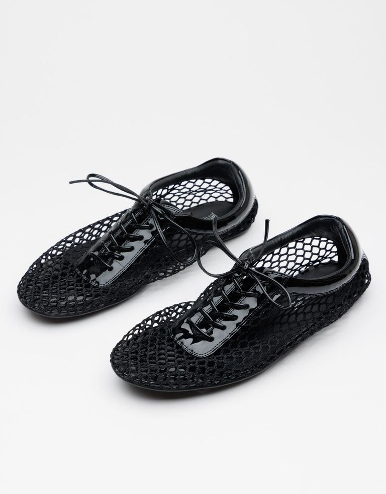 נעלי נשים - Jeffrey Campbell - נעלי  לק ורשת שטוחות FLAX - שחור2