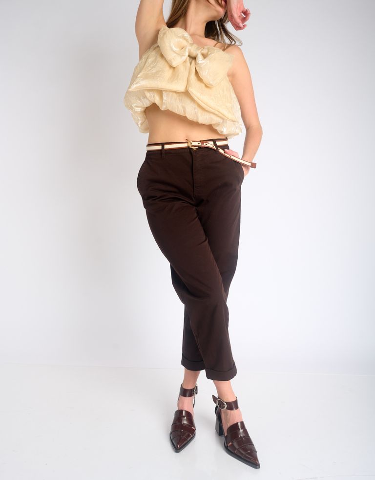 נעלי נשים - Jeffrey Campbell - סנדלי עקב מעור MARIA - חום כהה2