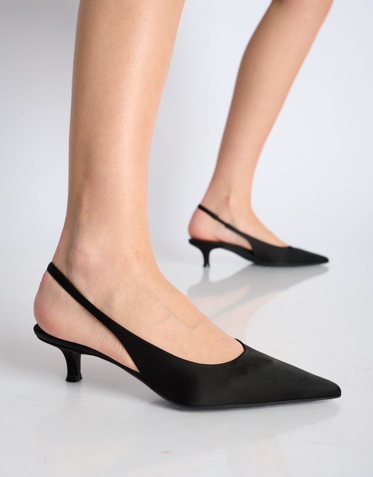 נעלי נשים - Jeffrey Campbell - נעלי סירה סאטן PERSONA - שחור3