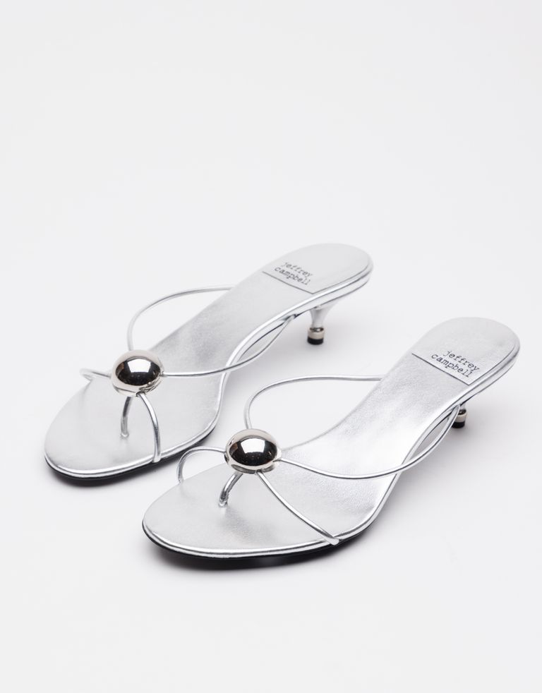 נעלי נשים - Jeffrey Campbell - כפכפי עקב  PRECIOSA - כסף2