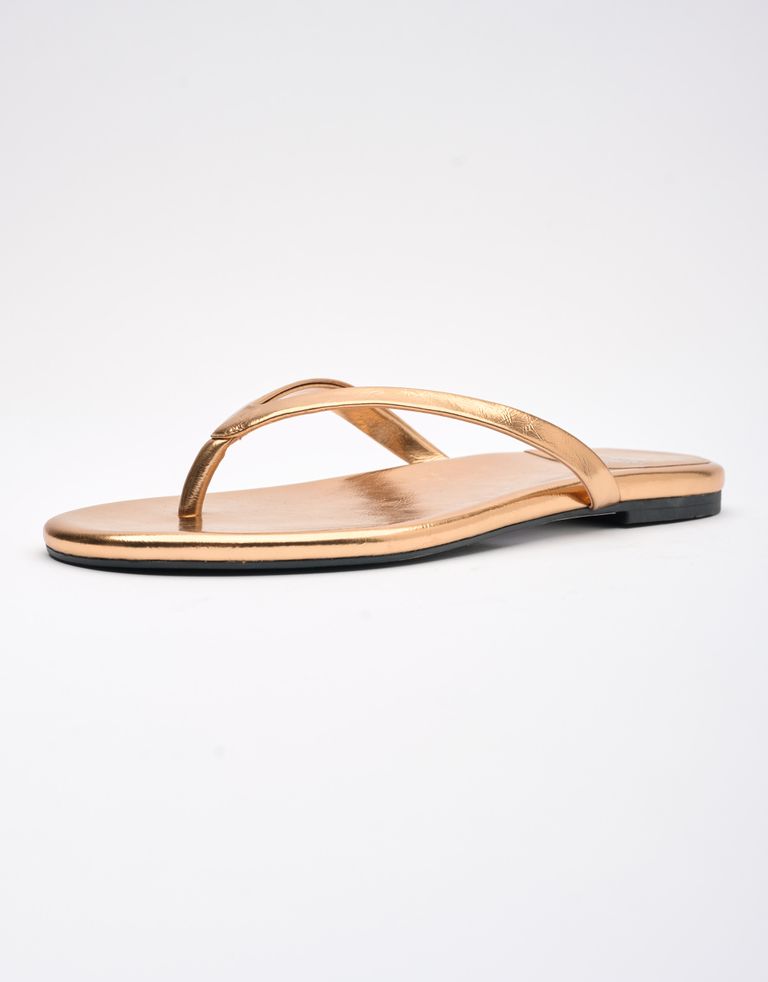 נעלי נשים - Jeffrey Campbell - כפכפים שטוחים מטאליים KIE - נחושת4