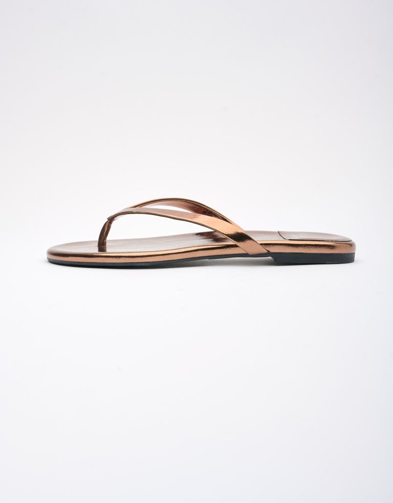 נעלי נשים - Jeffrey Campbell - כפכפים שטוחים מטאליים KIE - ברונזה4