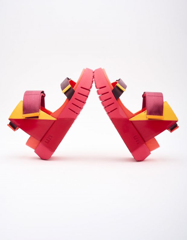נעלי נשים - United Nude - סנדלי פלטפורמה DELTA RUN - אדום   צהוב