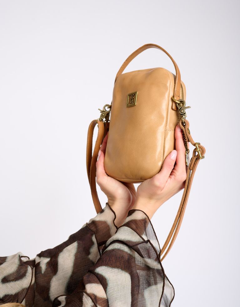 נעלי נשים - A.S. 98 - תיק עור קטן LUCIANA - בז'1