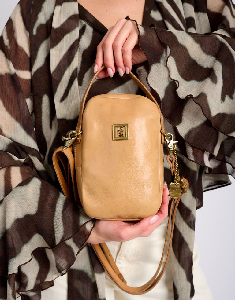 נעלי נשים - A.S. 98 - תיק עור קטן LUCIANA - בז'3