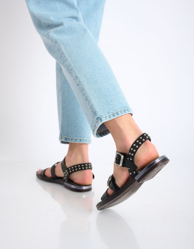 נעלי נשים - A.S. 98 - סנדלי רצעות ואבזמים GOLDY - שחור