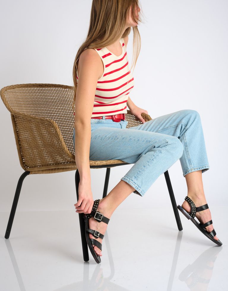 נעלי נשים - A.S. 98 - סנדלי רצעות ואבזמים GOLDY - שחור2