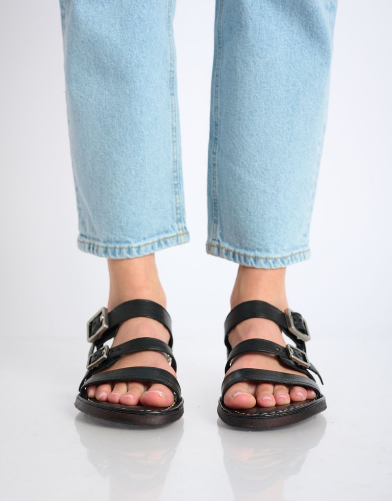 נעלי נשים - A.S. 98 - סנדלי רצעות ואבזמים GOLDY - שחור3