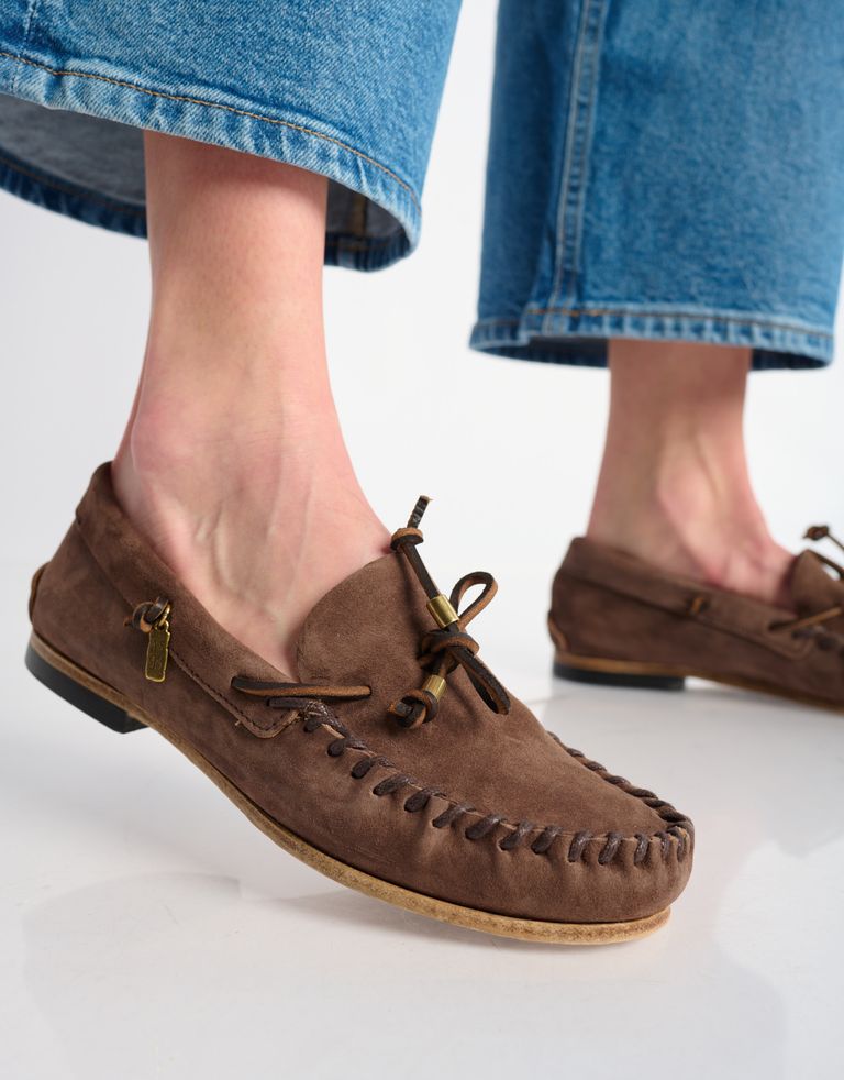 נעלי נשים - A.S. 98 - נעלי מוקסין DOWE - חום כהה2