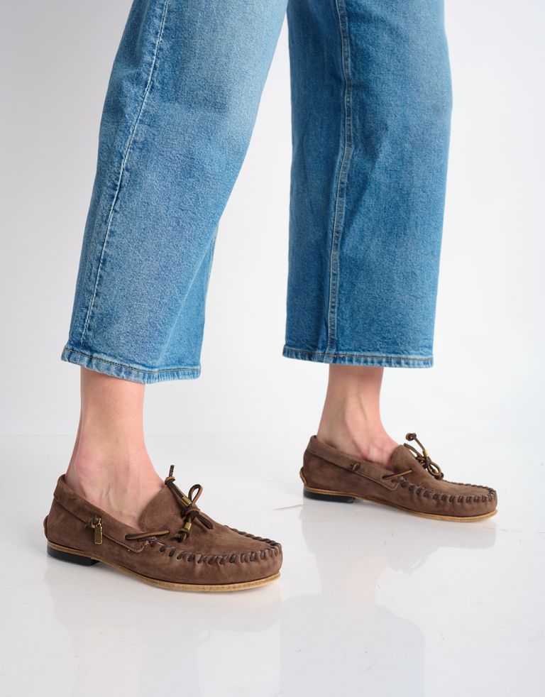 נעלי נשים - A.S. 98 - נעלי מוקסין DOWE - חום כהה4