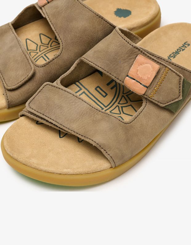 נעלי גברים - Satorisan - כפכפי עור HOOTSANI - אפור חום