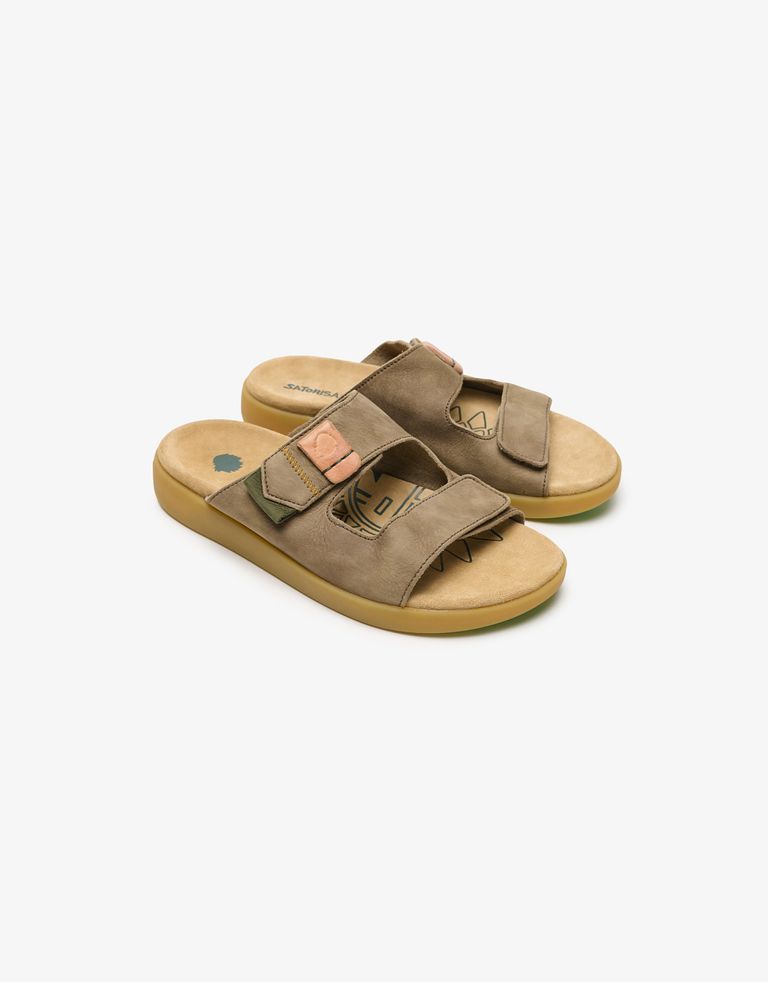 נעלי גברים - Satorisan - כפכפי עור HOOTSANI - אפור חום2