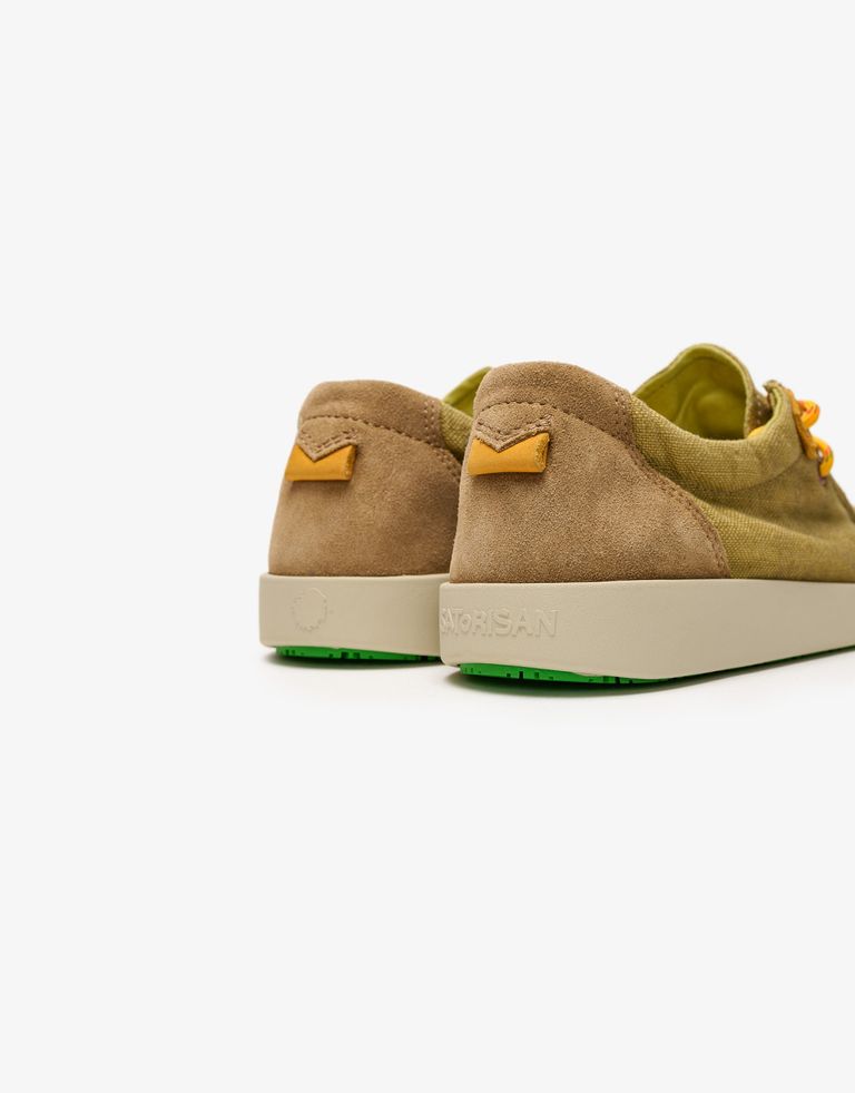 נעלי גברים - Satorisan - מוקסינים מבד וזמש KWAHU - ירוק2