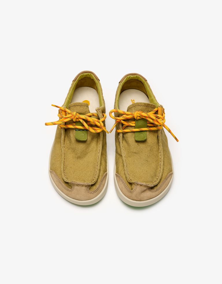 נעלי גברים - Satorisan - מוקסינים מבד וזמש KWAHU - ירוק4