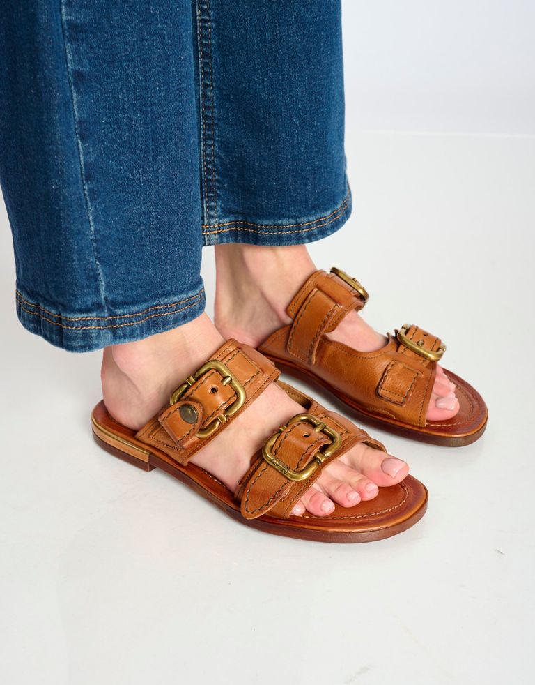 נעלי נשים - A.S. 98 - כפכפים שטוחים GOLDYOU - קאמל1