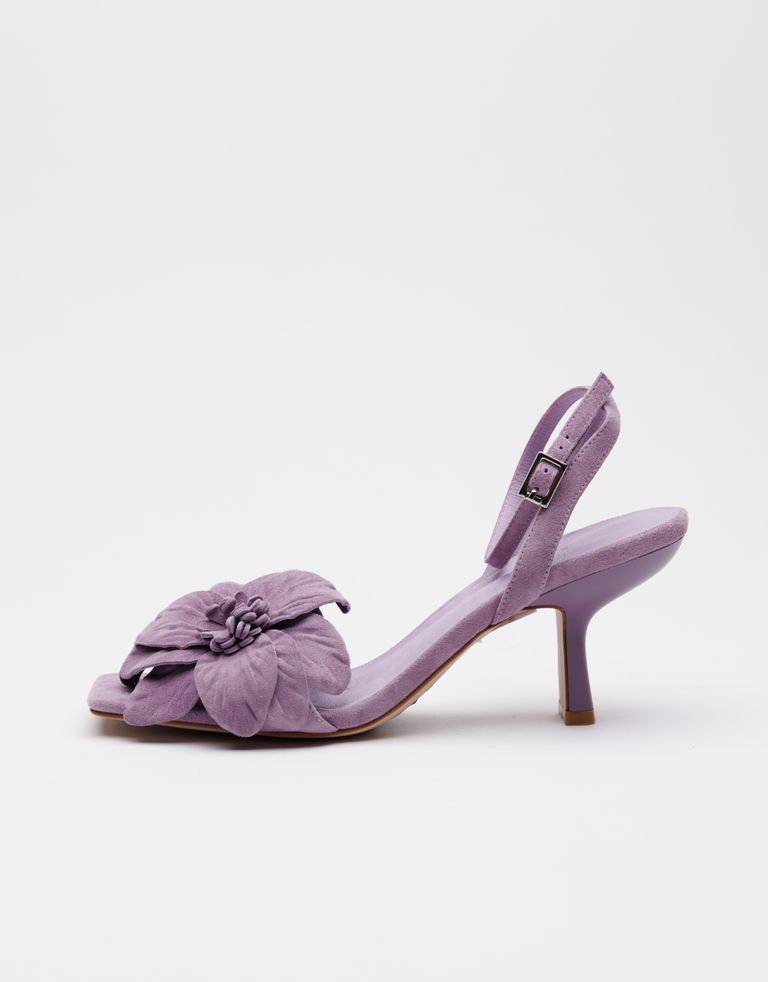 נעלי נשים - Jeffrey Campbell - סנדלי עקב זמש HONOLULU - לילך3