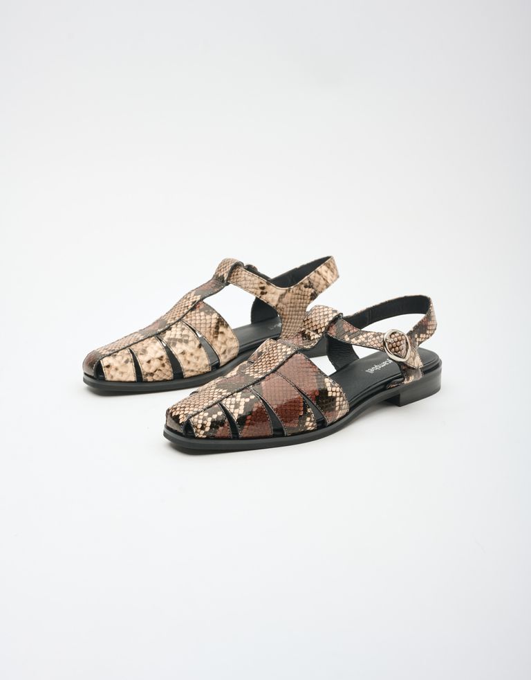 נעלי נשים - Jeffrey Campbell - סנדלי עור LANDEN  נחש - נחש3