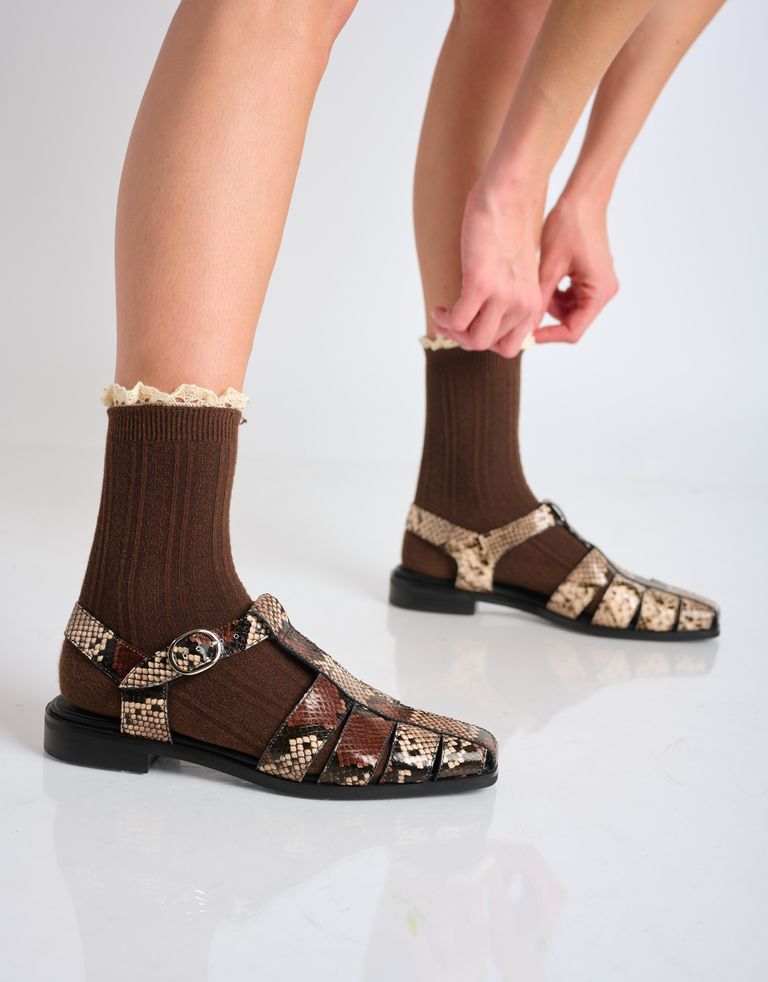נעלי נשים - Jeffrey Campbell - סנדלי עור LANDEN  נחש - נחש4