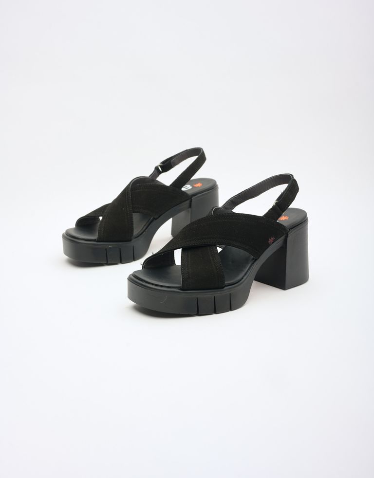 נעלי נשים - Art - סנדלי איקס עקב EVISSA - שחור4