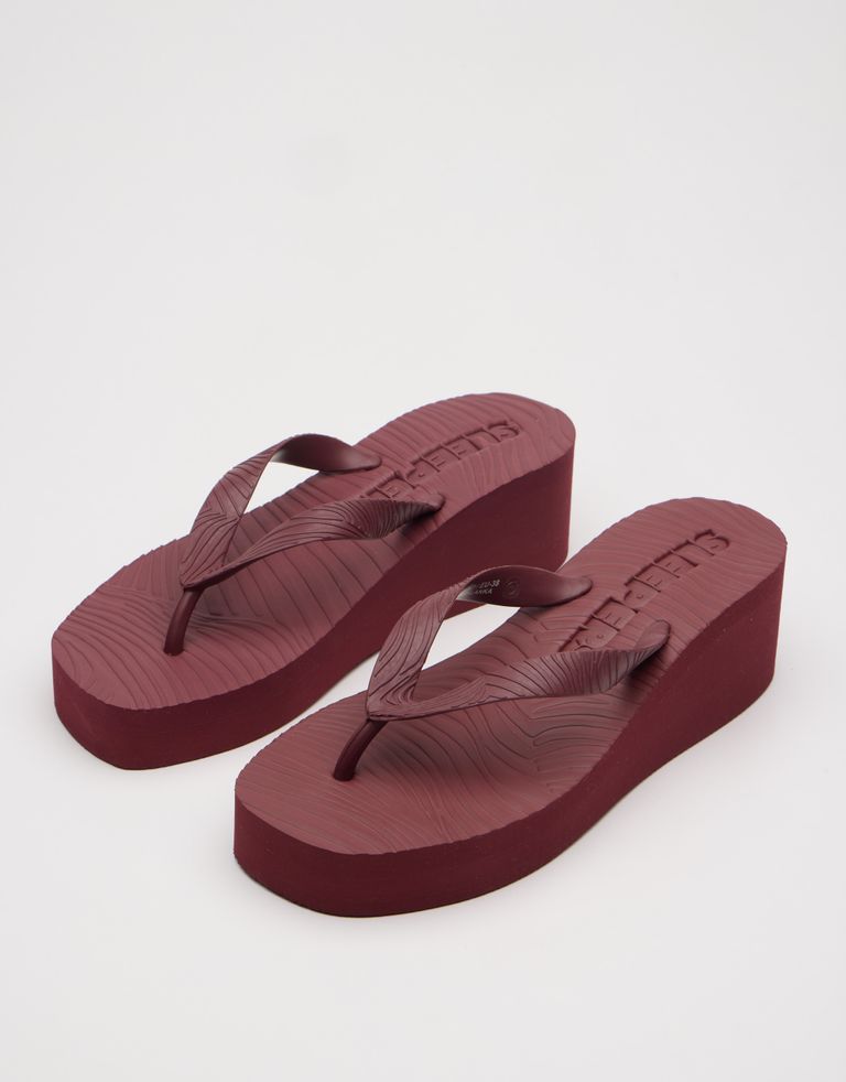 נעלי נשים - Sleepers - כפכפים HIGH PLATFORM - בורדו4