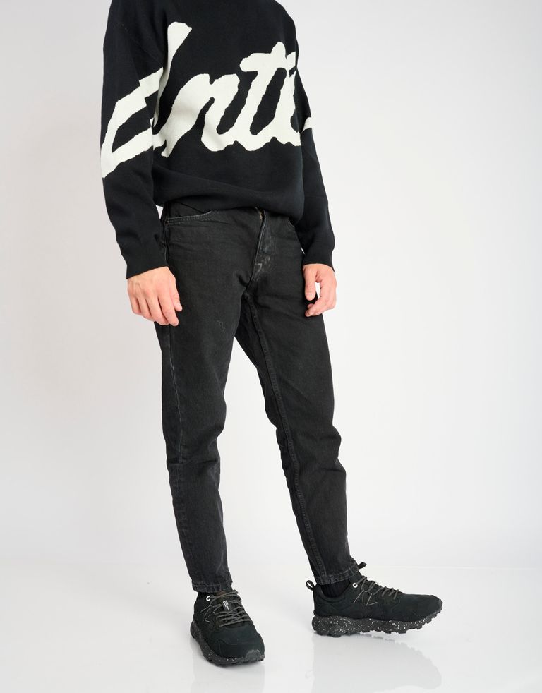 נעלי גברים - Flower Mountain - סניקרס עור YAMANO - שחור2