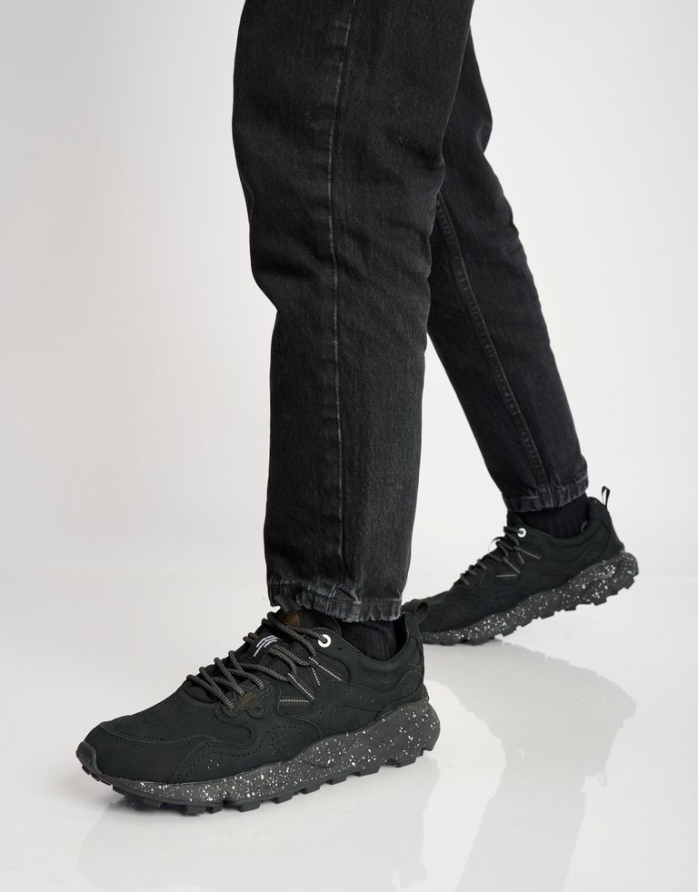 נעלי גברים - Flower Mountain - סניקרס עור YAMANO - שחור4