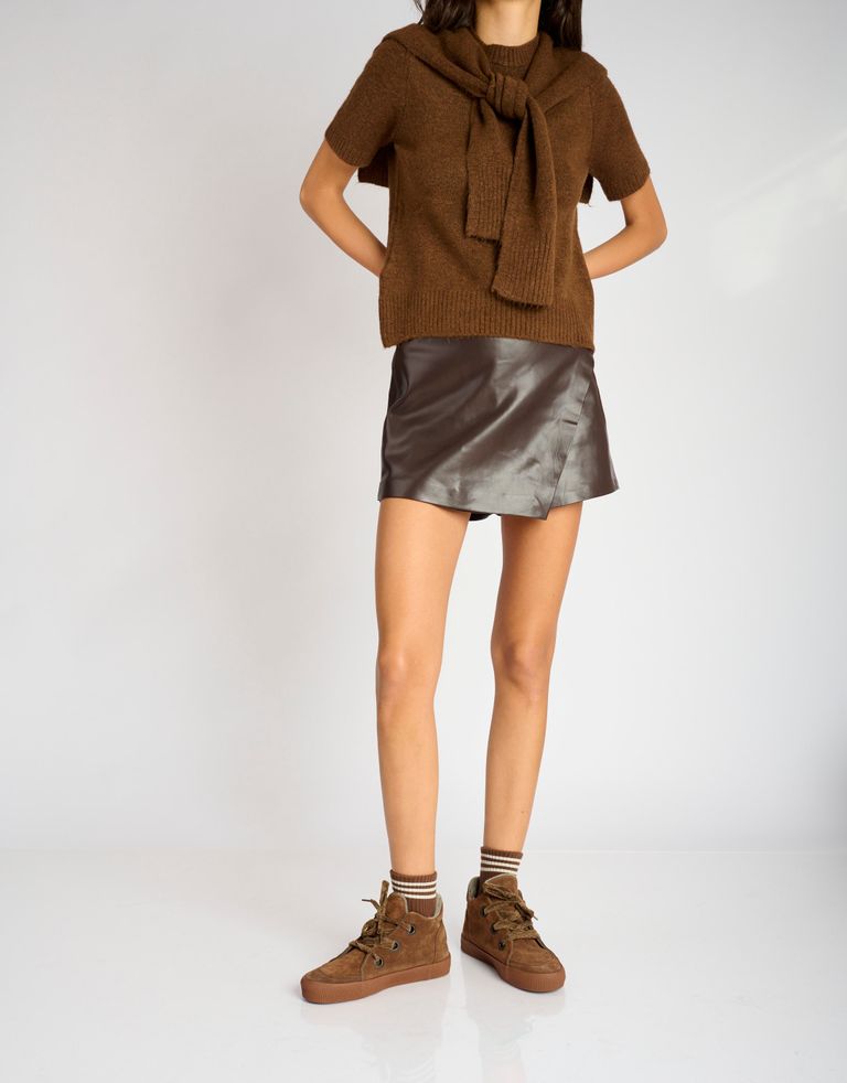 נעלי נשים - Aro - מגפונים עם שרוכים NOELLE - קוניאק2