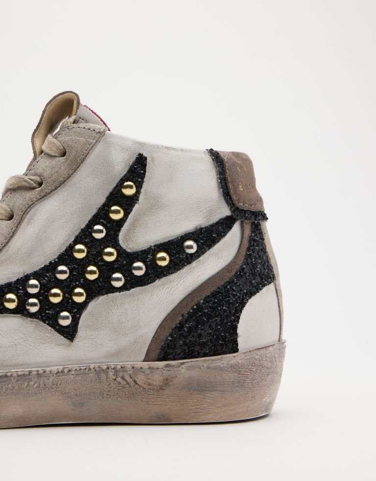 נעלי נשים - A.S. 98 - סניקרס גבוהות GOBACK - לבן   אפור1