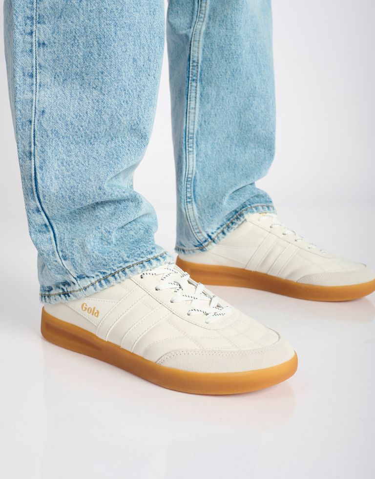 נעלי גברים - Gola - סניקרס עור STADIA - לבן4