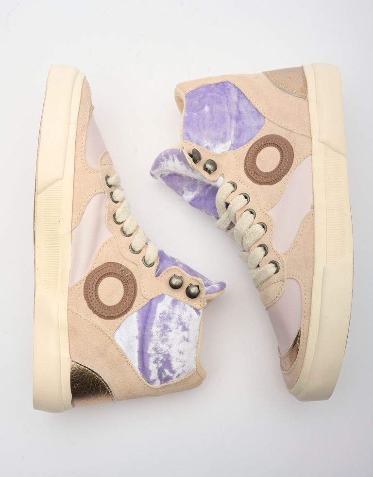 נעלי נשים - Aro - סניקרס גבוהות מעור EMMA - לילך2