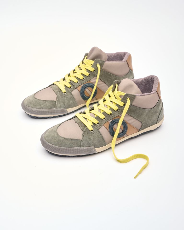 נעלי גברים - Aro - סניקרס גבוהות בד ועור IDO - אפור2