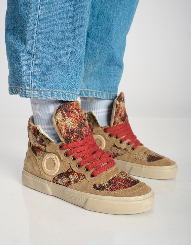 נעלי נשים - Aro - סניקרס פרחוניות EMMA - חום2