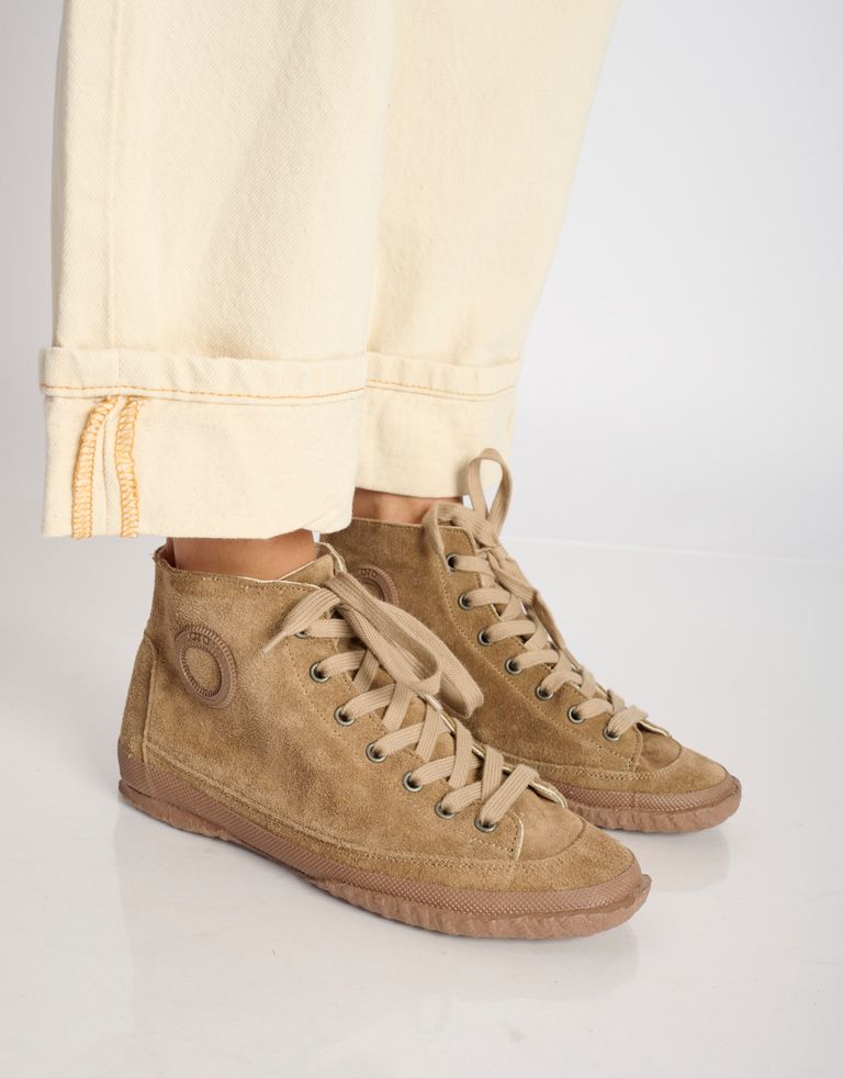 נעלי נשים - Aro - סניקרס עור גבוהות WILLY - חום בהיר4