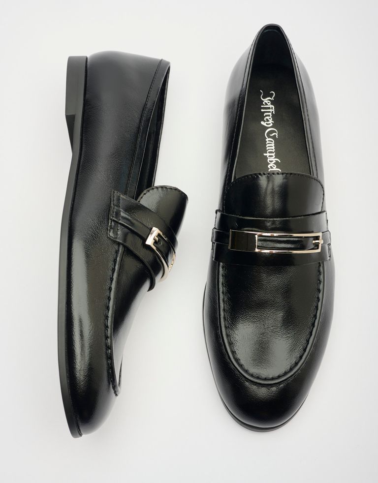 נעלי נשים - Jeffrey Campbell - מוקסינים מעור LOAFED - שחור2