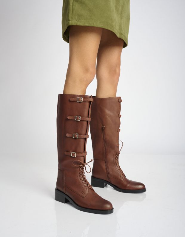 נעלי נשים - Jeffrey Campbell - מגפיים SHAMBLE - חום