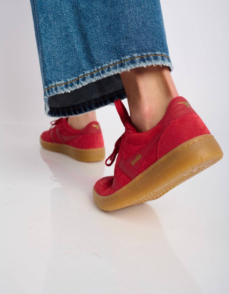 נעלי נשים - Gola - סניקרס זמש HAWK - אדום4