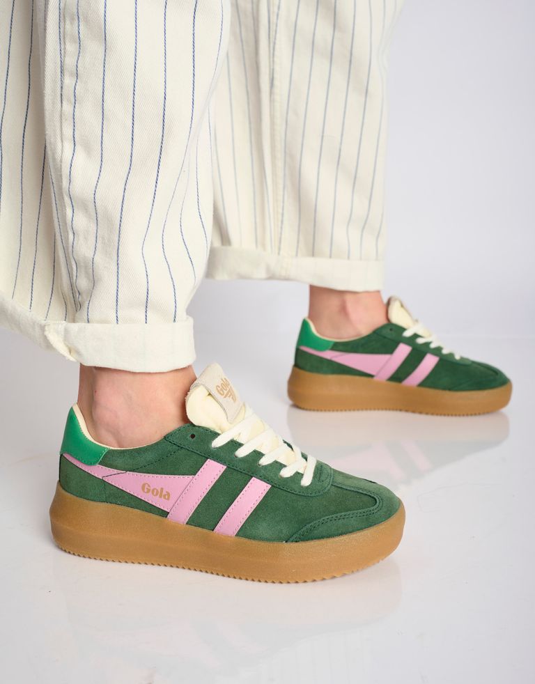 נעלי נשים - Gola - סניקרס זמש ATHENA - ירוק   ורוד3