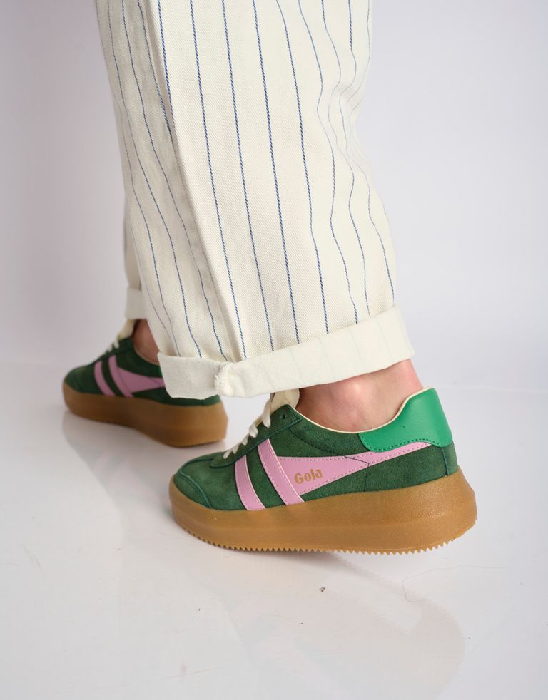 נעלי נשים - Gola - סניקרס זמש ATHENA - ירוק   ורוד4