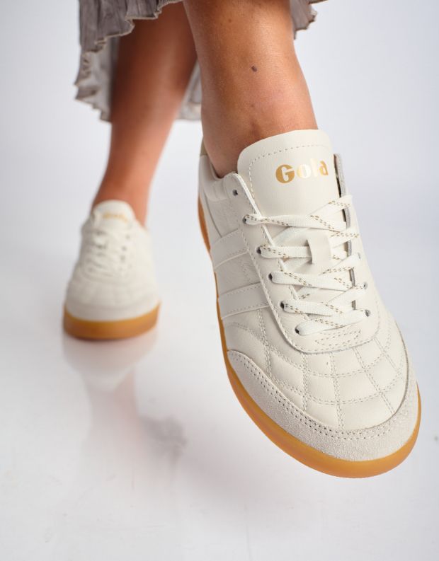 נעלי נשים - Gola - סניקרס עור STADIA - לבן