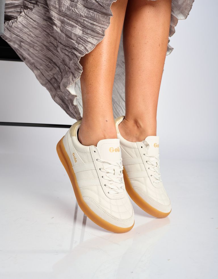 נעלי נשים - Gola - סניקרס עור STADIA - לבן3