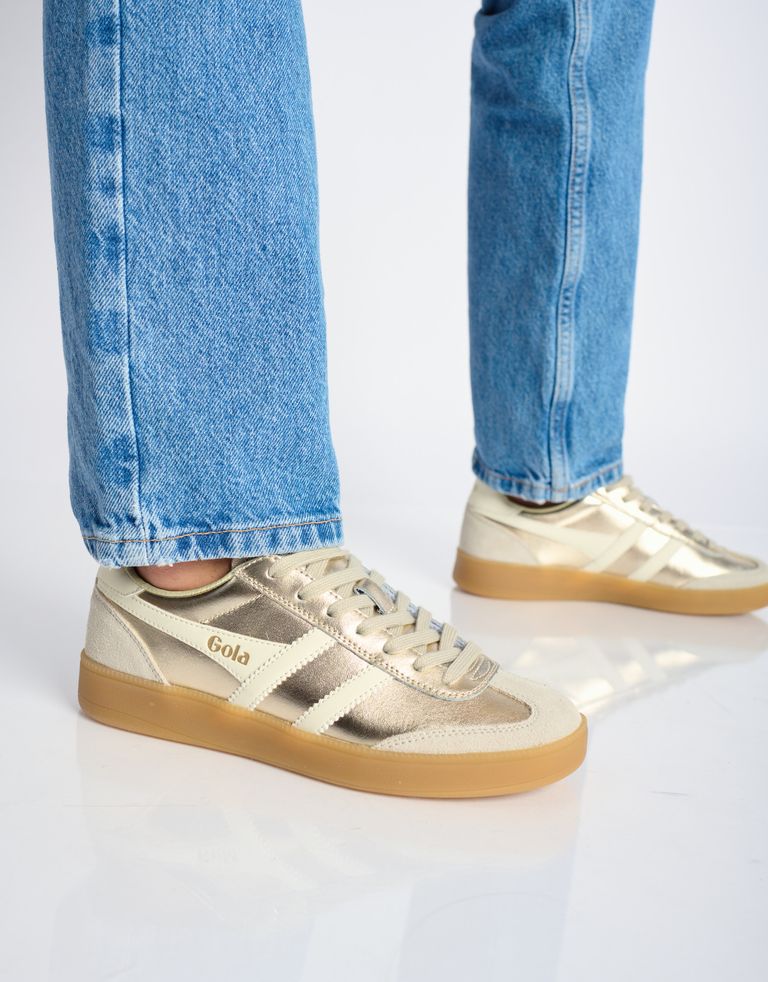 נעלי נשים - Gola - סניקרס מטאלי VIPER - זהב3