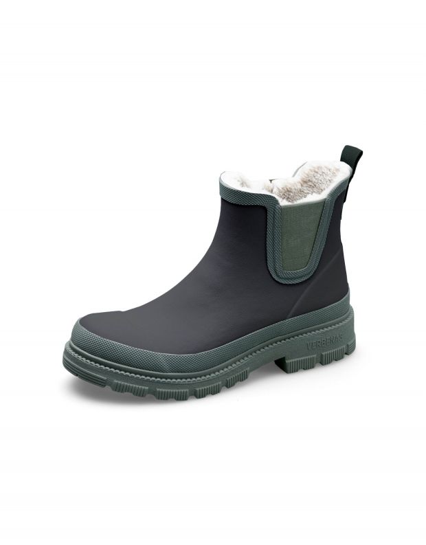 נעלי נשים - Verbenas - מגפוני גומי עם פרווה LUA - שחור ירוק