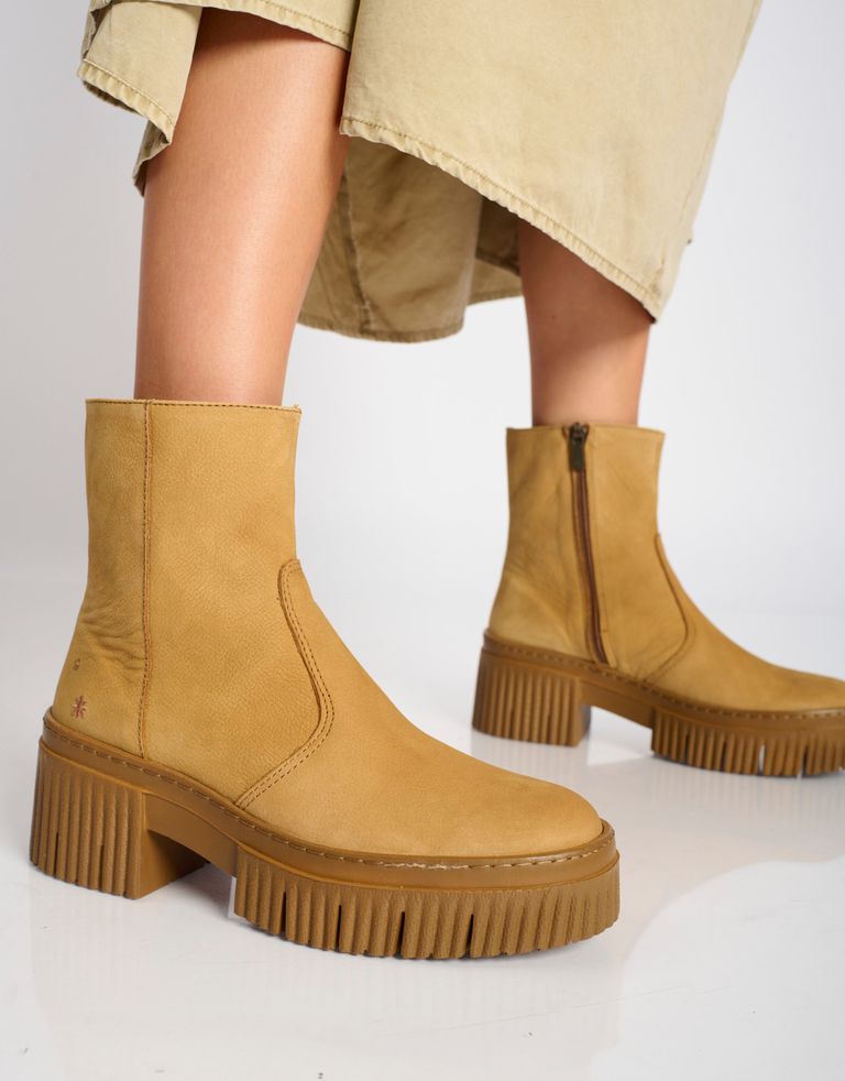 נעלי נשים - Art - מגפוני פלטפורמה YORK - חרדל2