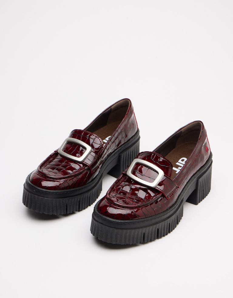 נעלי נשים - Art - נעלי מוקסין עם אבזם YORK - בורדו2