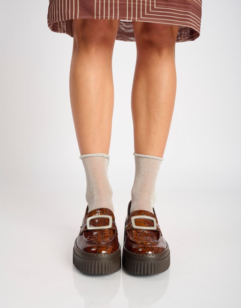 נעלי נשים - Art - נעלי מוקסין עם אבזם YORK - חום4