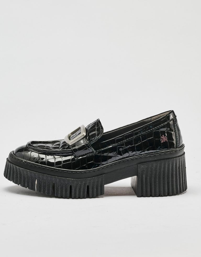 נעלי נשים - Art - נעלי מוקסין עם אבזם YORK - שחור4