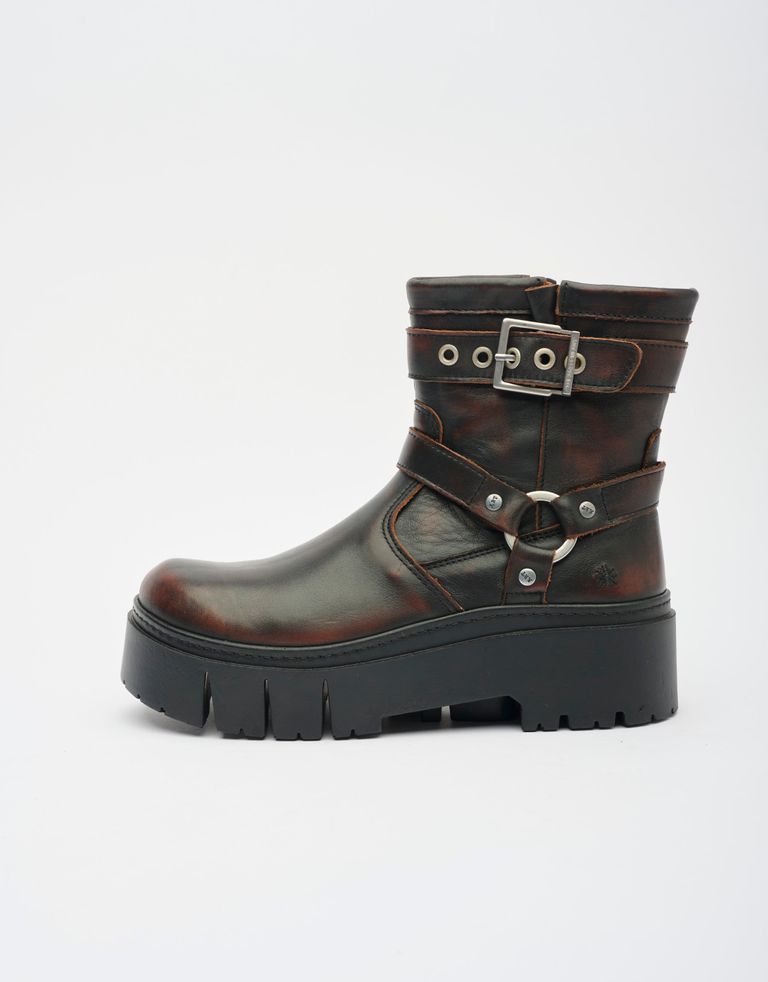 נעלי נשים - Art - מגפוני פלטפורמה LEEDS - חום2