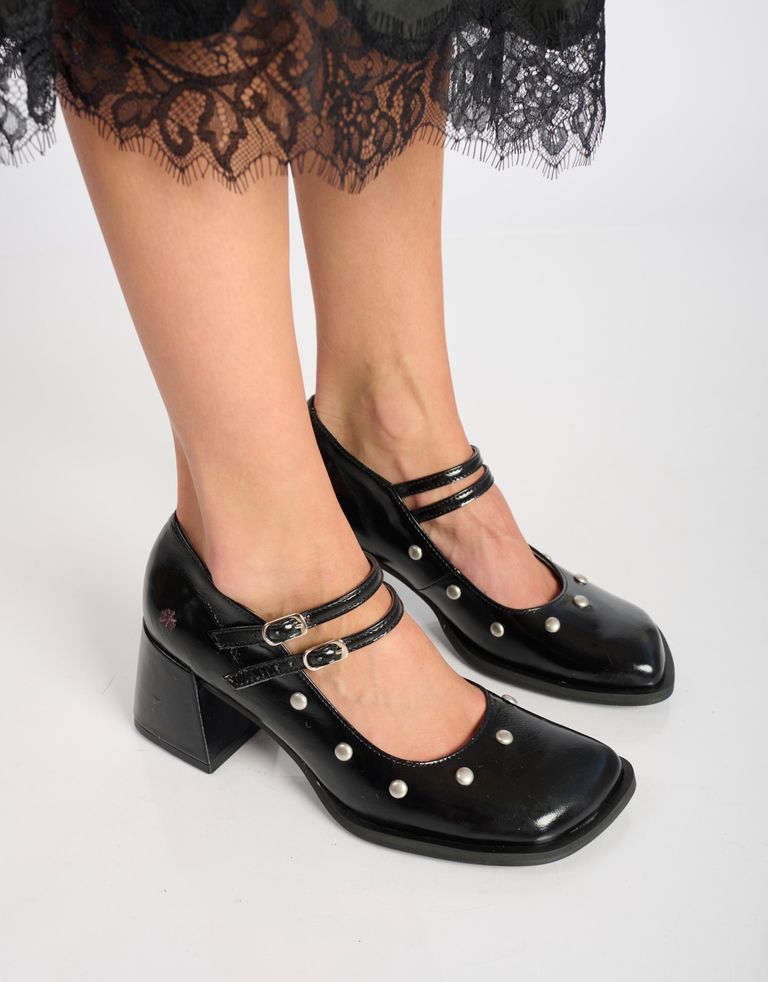 נעלי נשים - Art - נעלי בובה עם עקב VERONA - שחור3